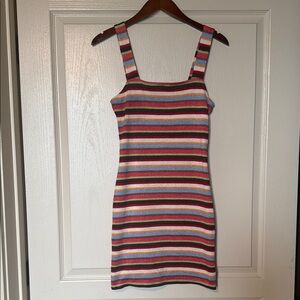 Forever 21 Colorful Knit Striped Mini Dress